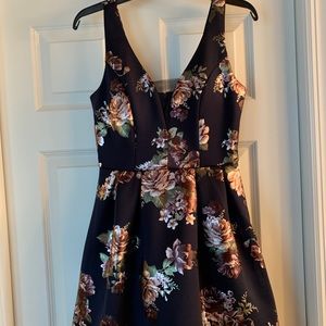 Macy’s navy blue floral dress